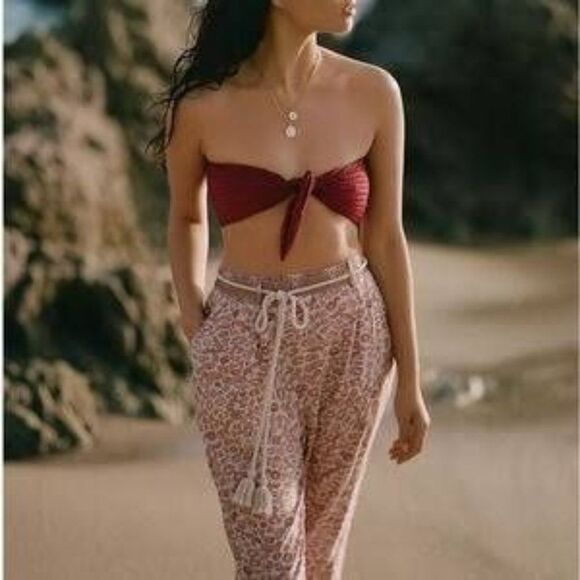 Anthropologie Ollari Tassled Tapered Pants Medium - Picture 2 of 9